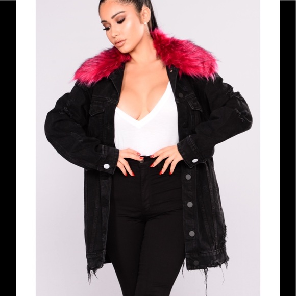 fashion nova jean jacket with fur